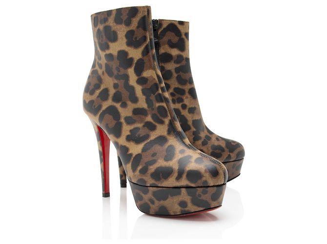 Botas de plataforma Bianca de cuero leopardo Christian Louboutin Negro - vista 2