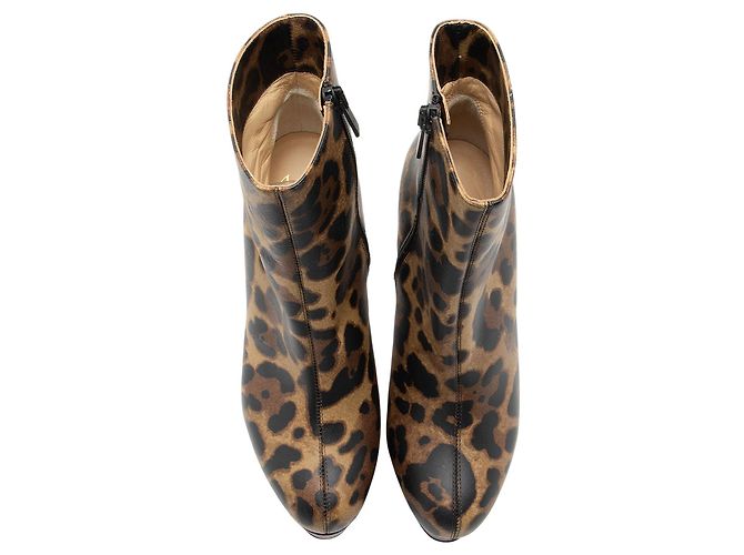 Botas de plataforma Bianca de cuero leopardo Christian Louboutin Negro - vista 4