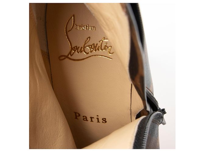 Botas de plataforma Bianca de cuero leopardo Christian Louboutin Negro - vista 6
