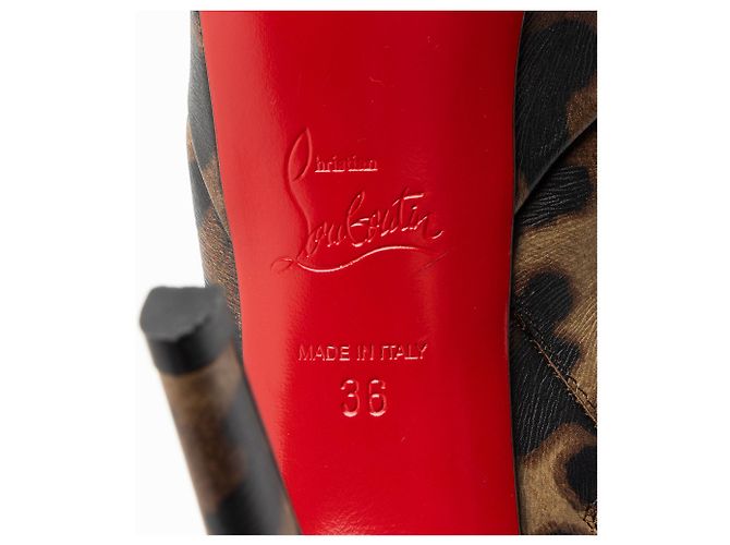 Botas de plataforma Bianca de cuero leopardo Christian Louboutin Negro - vista 7