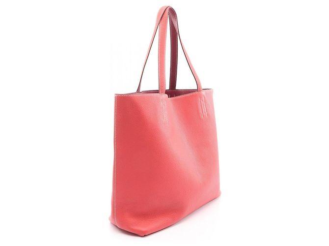 Hermès Double Sens 45 Leder Tote Bag Pink - Ansicht 3