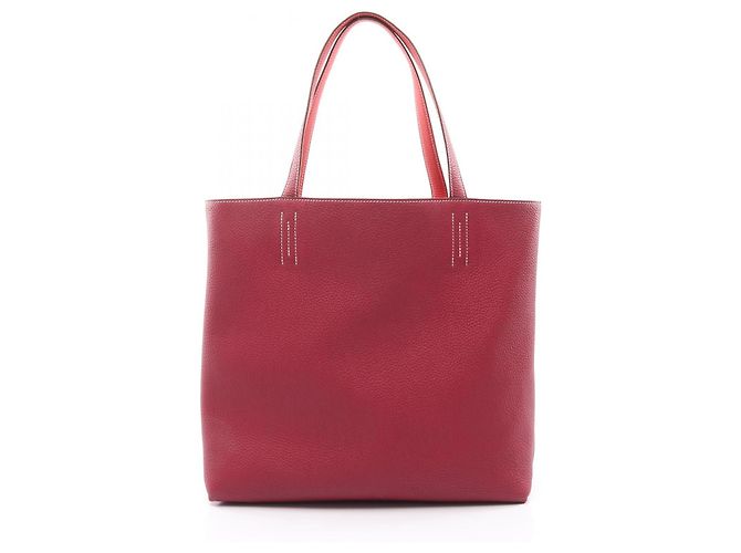 Hermès Double Sens 45 Leder Tote Bag Pink - Ansicht 8