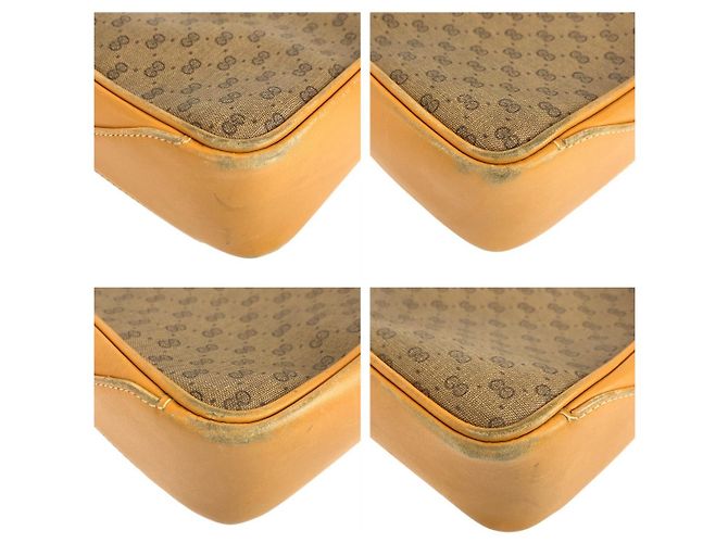 Gucci Vintage Micro GG Schultertasche Beige Braun - vista 3