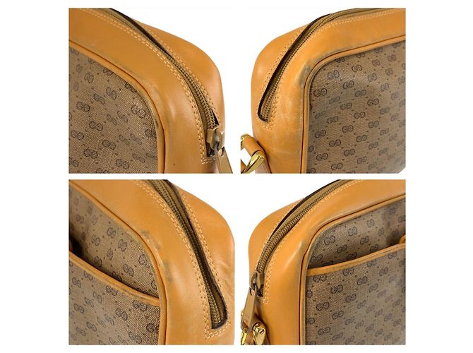 Gucci Vintage Micro GG Schultertasche Beige Braun - vista 6