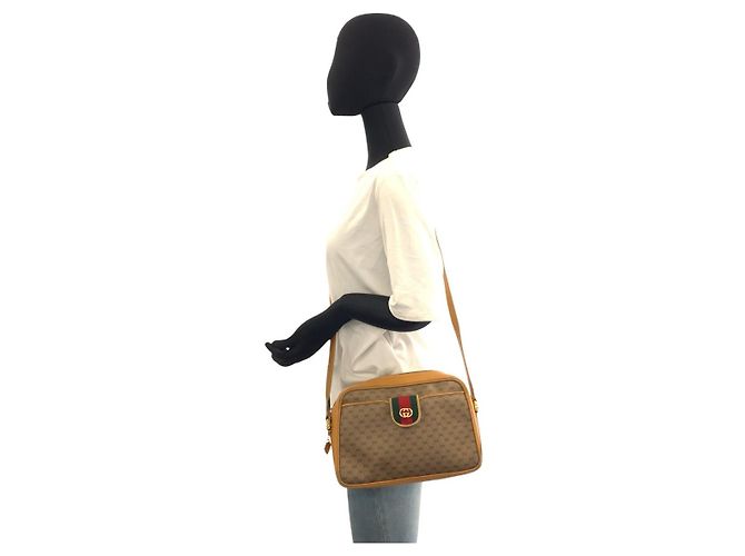 Gucci Vintage Micro GG Schultertasche Beige Braun - vista 7