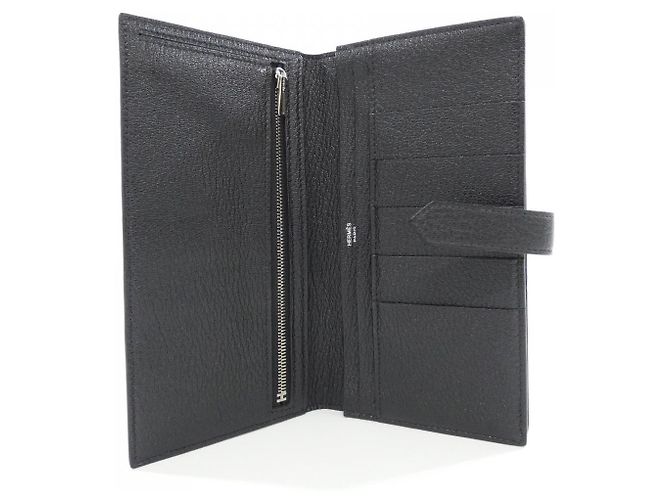 Portafoglio Lungo Soufflet in Capra Béarn di Hermès Nero - vista 5