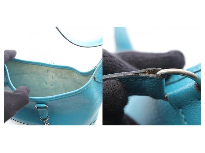 Borsa a Spalla in Pelle Trim 24 di Hermès Blu - vista 4