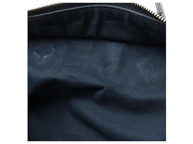Borsa da bowling in denim Chanel Blu - vista 8