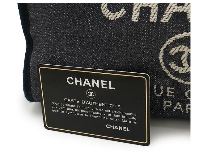 Borsa da bowling in denim Chanel Blu - vista 9
