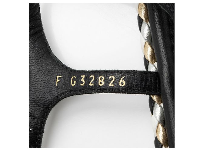 Gabrielle Sandali a infradito con catena in gros-grain di Chanel Nero - vista 4