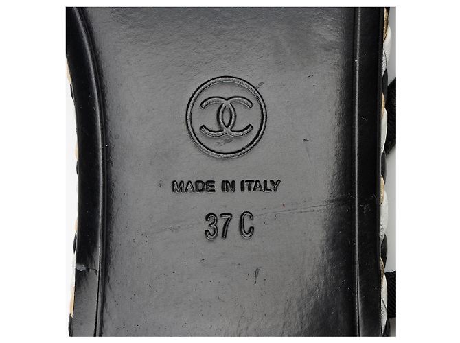 Gabrielle Sandali a infradito con catena in gros-grain di Chanel Nero - vista 8