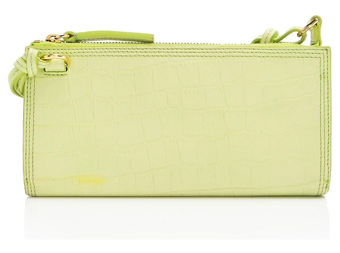 Cartera Le Pichoto de cuero con estampado de cocodrilo con correa de Jacquemus Verde - vista 3