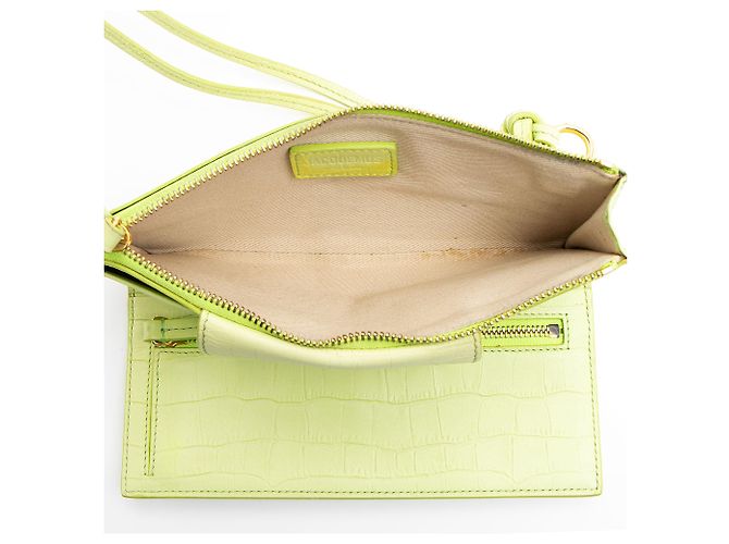 Cartera Le Pichoto de cuero con estampado de cocodrilo con correa de Jacquemus Verde - vista 7