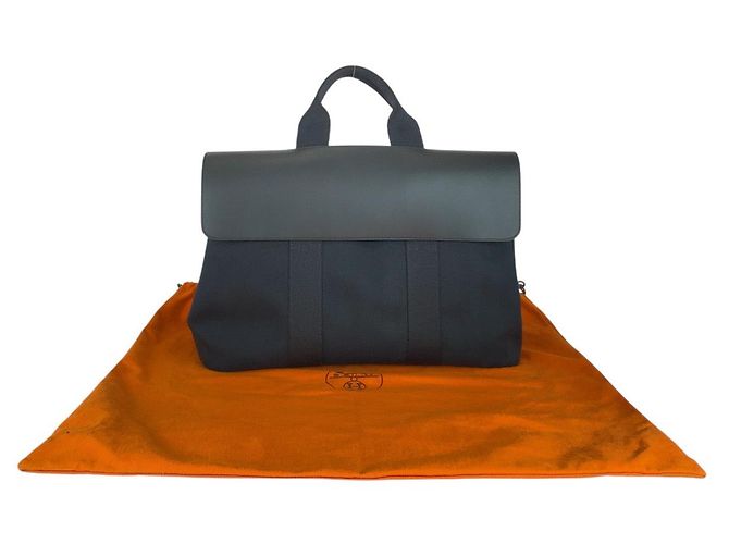 Hermès Hermes Valparaiso MM schwarze Leder Tragetasche - Ansicht 10