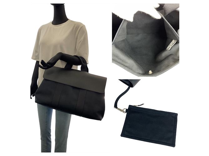 Hermès Hermes Valparaiso MM schwarze Leder Tragetasche - Ansicht 6