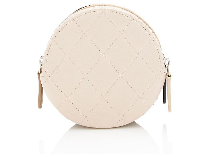 Gabrielle Clutch rotonda a triplo zip in pelle di agnello Chanel con catena Marrone Beige - vista 3
