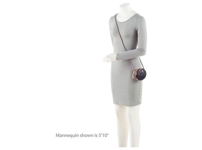 Gabrielle Clutch rotonda a triplo zip in pelle di agnello Chanel con catena Marrone Beige - vista 5