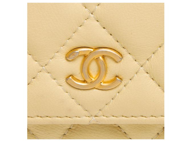 Gabrielle Mini clutch de cordero Chanel con perlas Crush Amarillo - vista 10
