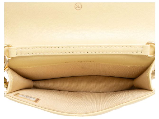 Gabrielle Mini clutch de cordero Chanel con perlas Crush Amarillo - vista 7
