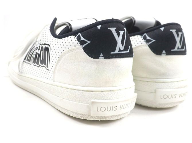 Sneakers in pelle Louis Vuitton Nero Bianco - vista 4