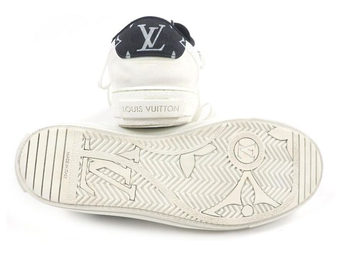 Sneakers in pelle Louis Vuitton Nero Bianco - vista 5