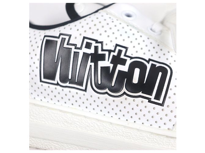 Sneakers in pelle Louis Vuitton Nero Bianco - vista 7
