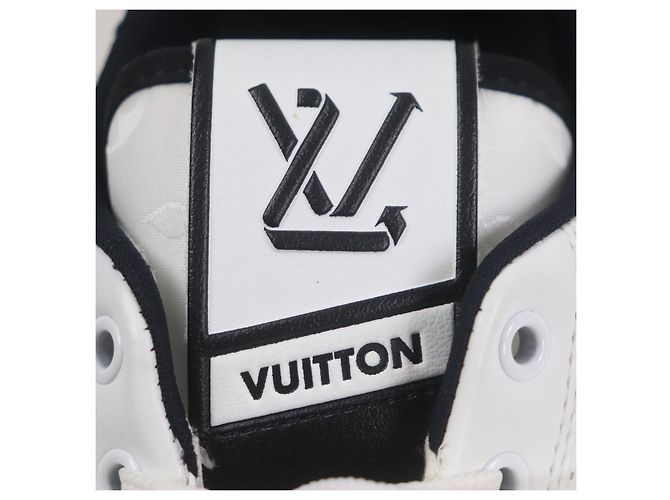 Sneakers in pelle Louis Vuitton Nero Bianco - vista 8