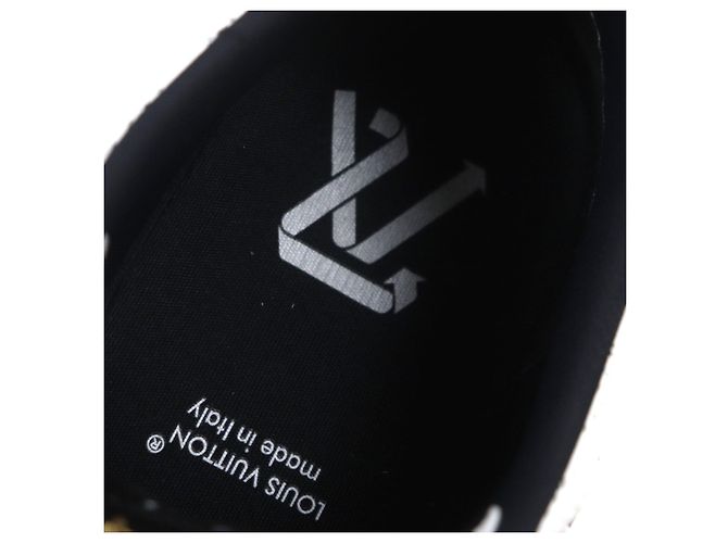 Sneakers in pelle Louis Vuitton Nero Bianco - vista 9