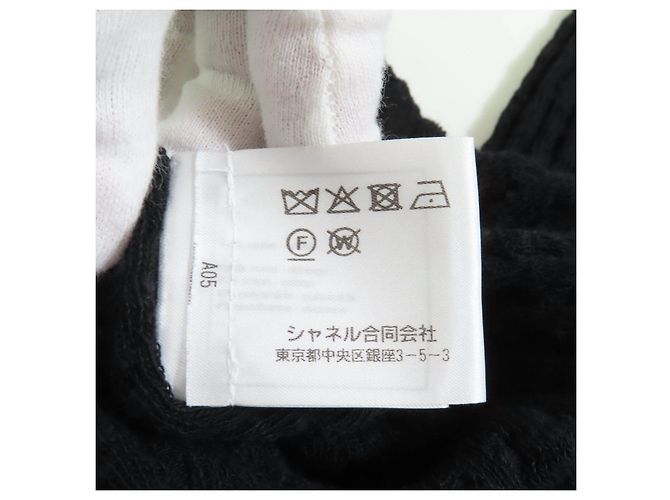 Timeless Top de algodón de punto Chanel Negro Blanco - vista 10
