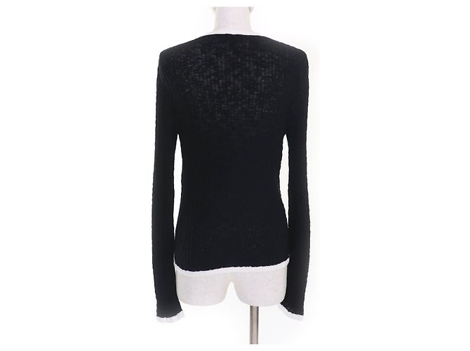 Timeless Top de algodón de punto Chanel Negro Blanco - vista 3