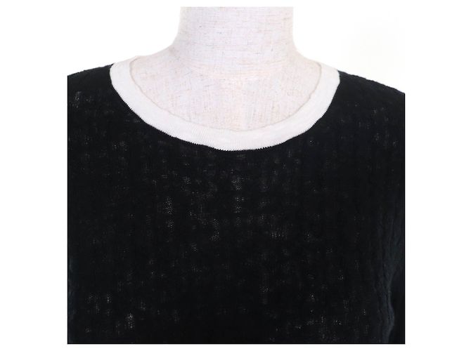 Timeless Top de algodón de punto Chanel Negro Blanco - vista 4