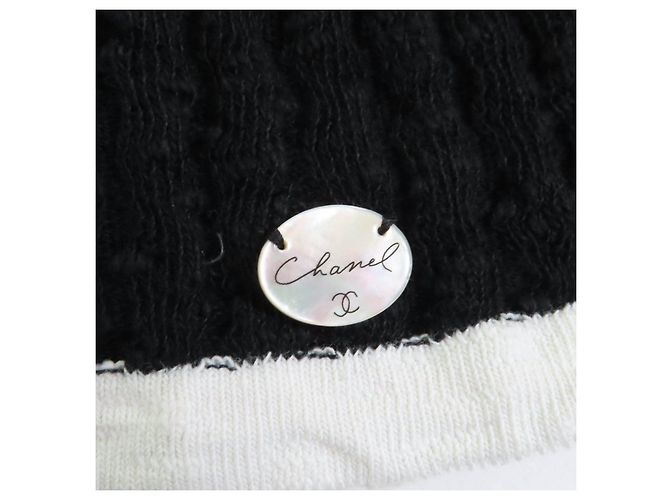 Timeless Top de algodón de punto Chanel Negro Blanco - vista 5