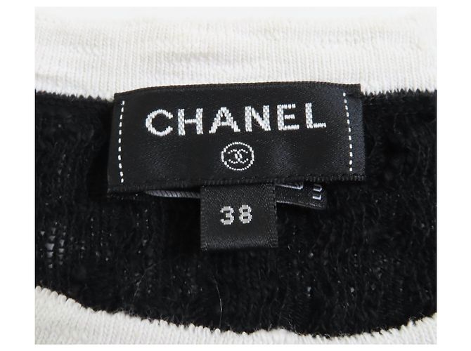 Timeless Top de algodón de punto Chanel Negro Blanco - vista 6