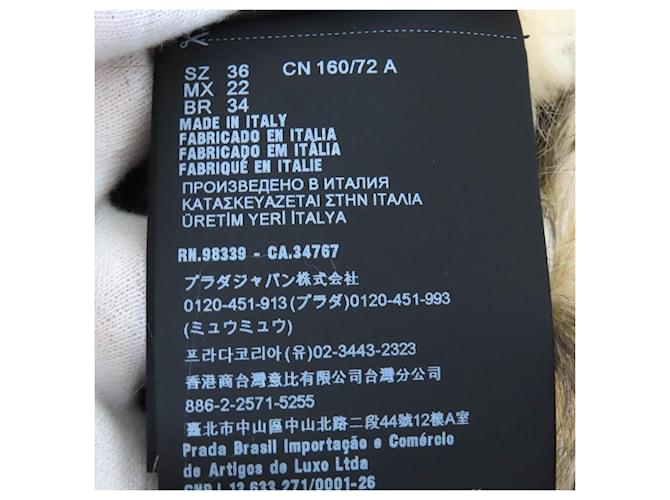 Bolso con logo triangular Prada RE-NYLON Abrigo con capucha de piel Azul Azul marino - vista 8
