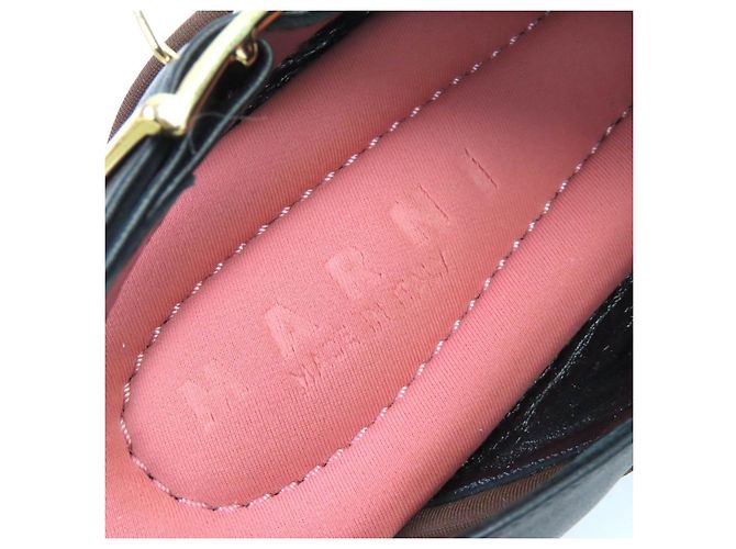 Sandali platform in pelle con cinturini incrociati Marni Nero Rosa - vista 10