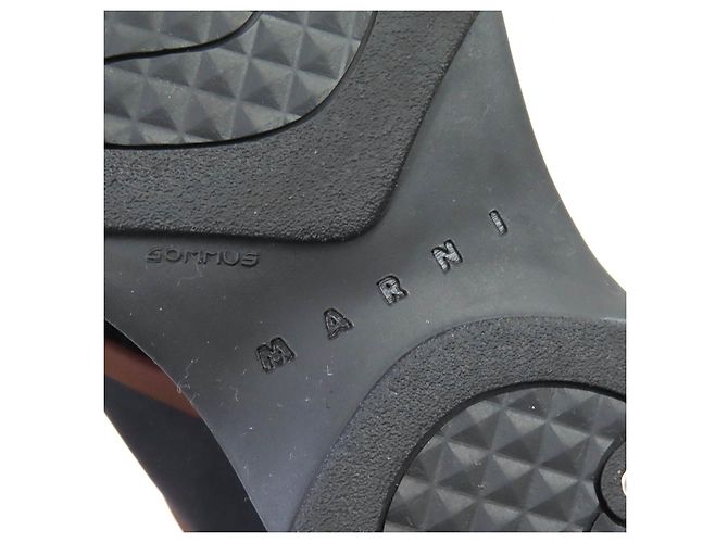 Sandali platform in pelle con cinturini incrociati Marni Nero Rosa - vista 12