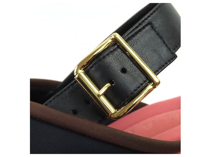 Sandali platform in pelle con cinturini incrociati Marni Nero Rosa - vista 9