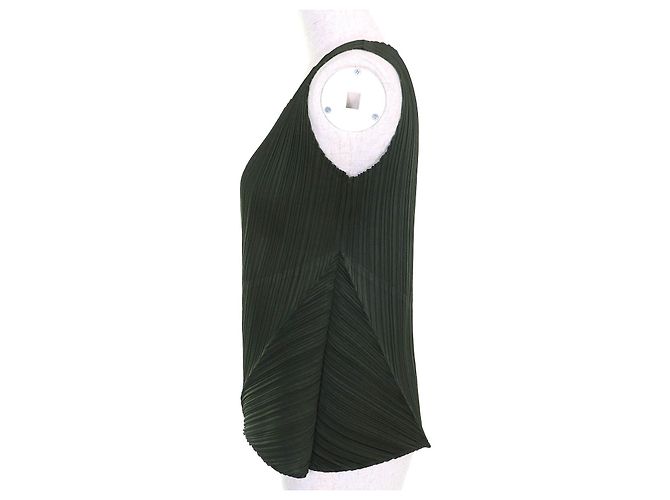 Issey Miyake PLEATS PLEASE Polyester T-Shirt Grün Khaki - Ansicht 2