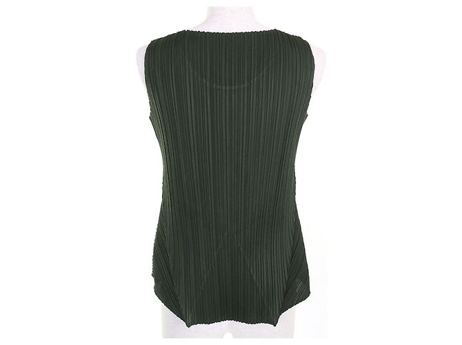 Issey Miyake PLEATS PLEASE Polyester T-Shirt Grün Khaki - Ansicht 3