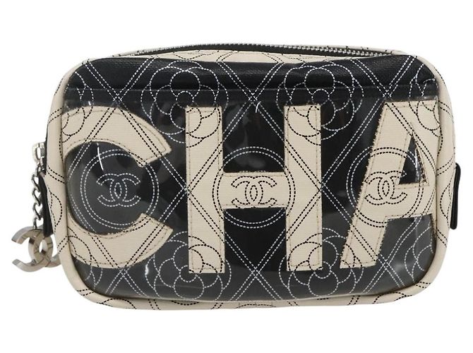 Camera Clutch de Câmera com Logo Chanel em Lona Impressa Preto - vista 2