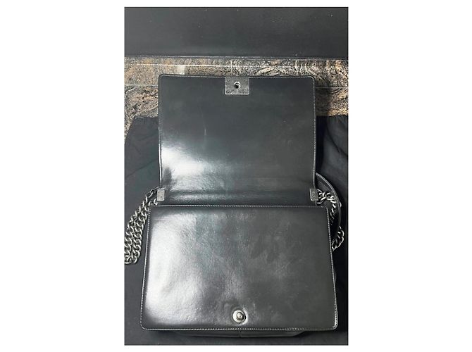 Borsa Chanel Boy in pelle di vitello nera 30 cm Nero - vista 2