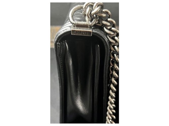 Borsa Chanel Boy in pelle di vitello nera 30 cm Nero - vista 5