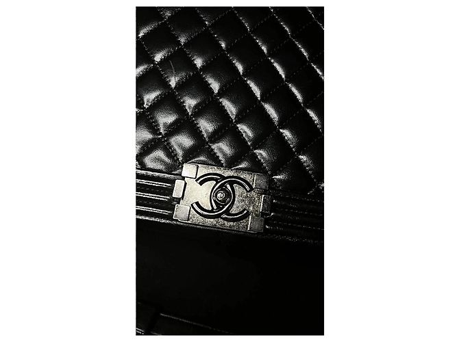 Borsa Chanel Boy in pelle di vitello nera 30 cm Nero - vista 6