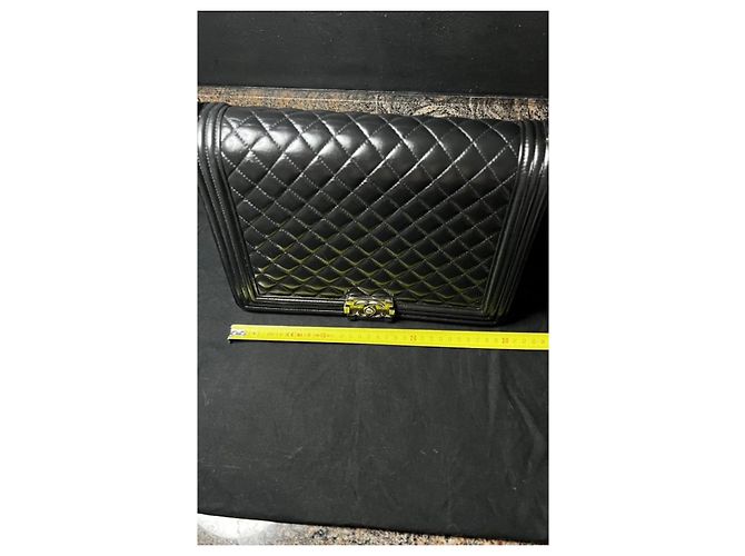 Borsa Chanel Boy in pelle di vitello nera 30 cm Nero - vista 9