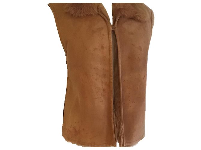 Gilet reversibile in shearling Hermès cammello - vista 3