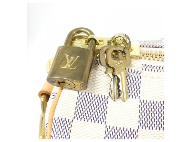 Louis Vuitton Keepall Bandoulière 55cm Damier Azur Blu - vista 3