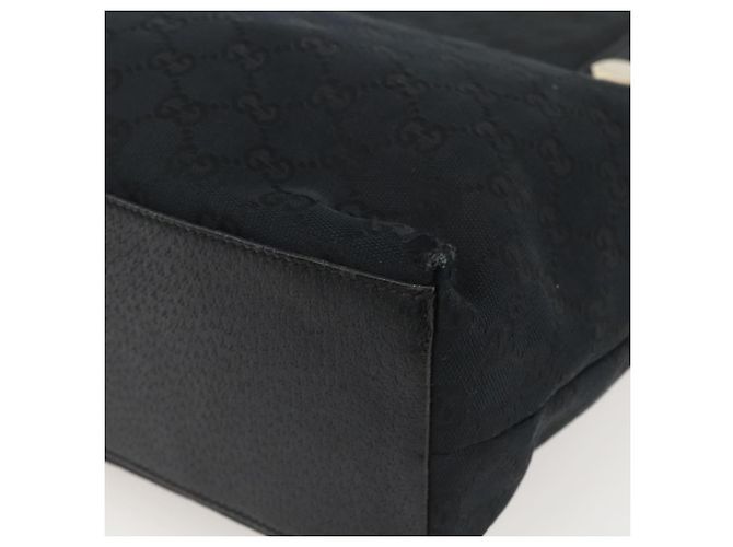 Borsa Tote GG Canvas Gucci Nera Oro 153009 Auth ka1012 Nero D'oro - vista 12
