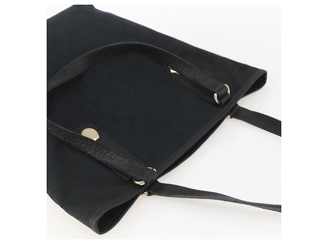 Borsa Tote GG Canvas Gucci Nera Oro 153009 Auth ka1012 Nero D'oro - vista 6