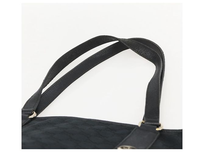 Borsa Tote GG Canvas Gucci Nera Oro 153009 Auth ka1012 Nero D'oro - vista 8