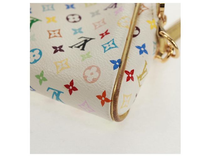 LOUIS VUITTON Monogram Multicolor Kate Pouch Weiß Bron M55212 LV Auth 159471V Bronze - Ansicht 16
